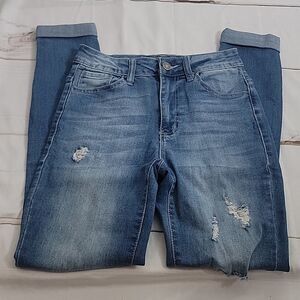 WOMENS Nature Denim Jeans Size 3 Or 25 In The Estillo Fit High Waisted Rolled